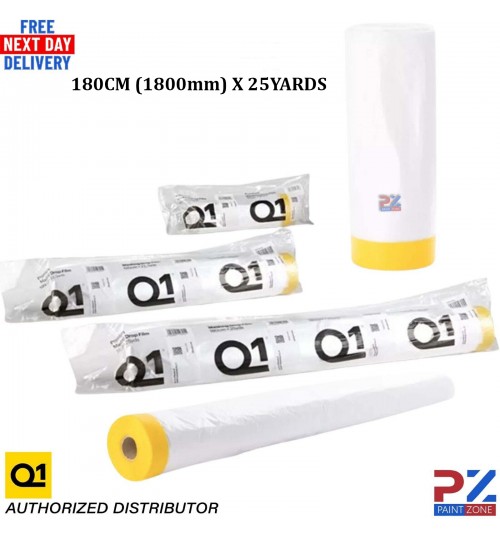 Q1 Masking Tape Drop Film 180cm (1800mm) Painting Cover Sheet Pull Down Roll Smart Repair 25yds